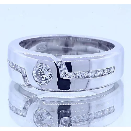 1 Carat Simple Round Natural Earth Mined Diamond Anniversary Band White Gold 14K Vs1 F
