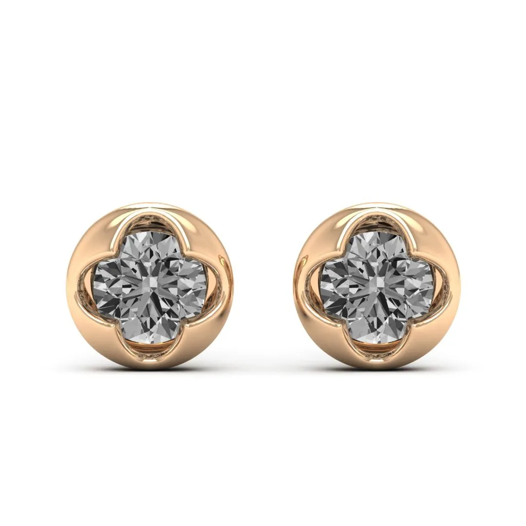 1.00 d.e.w cts 5mm Round Cindy Moissanite Stud Earrings