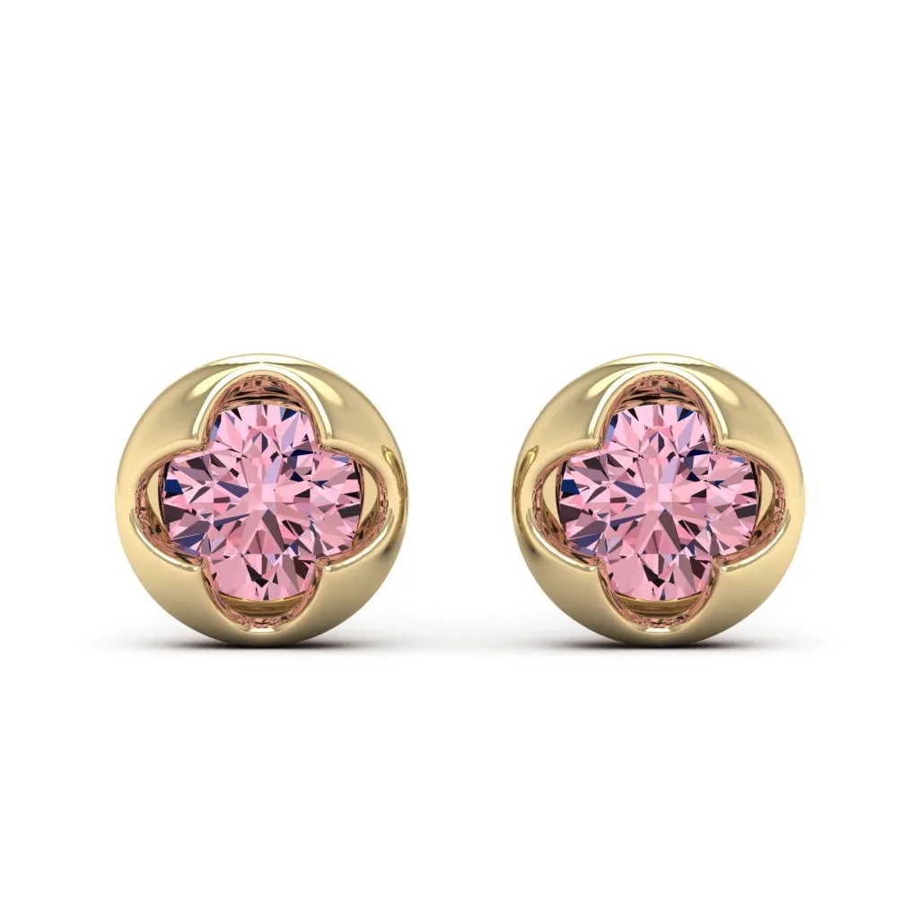 1.00 d.e.w cts 5mm Round Cindy Moissanite Stud Earrings
