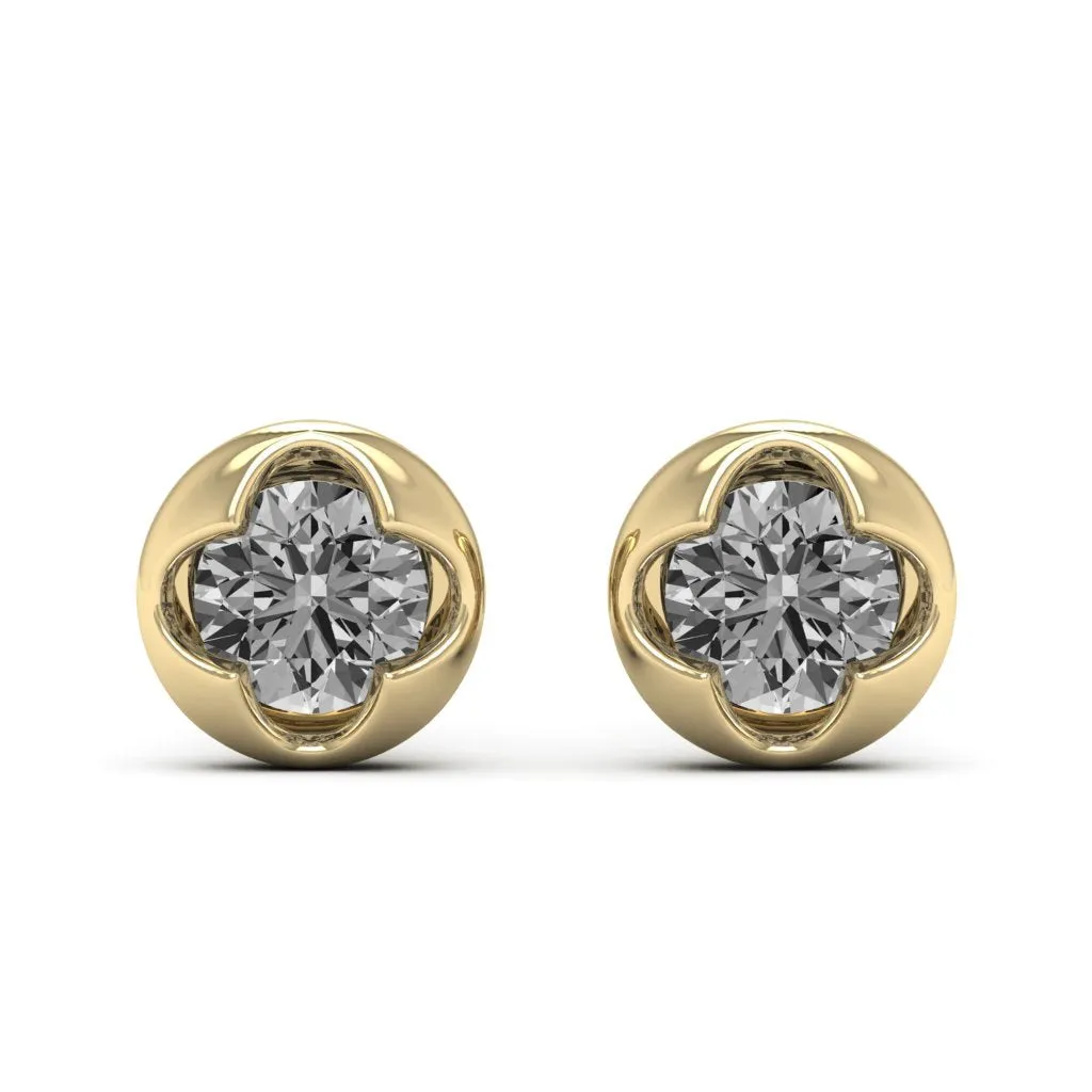 1.00 d.e.w cts 5mm Round Cindy Moissanite Stud Earrings