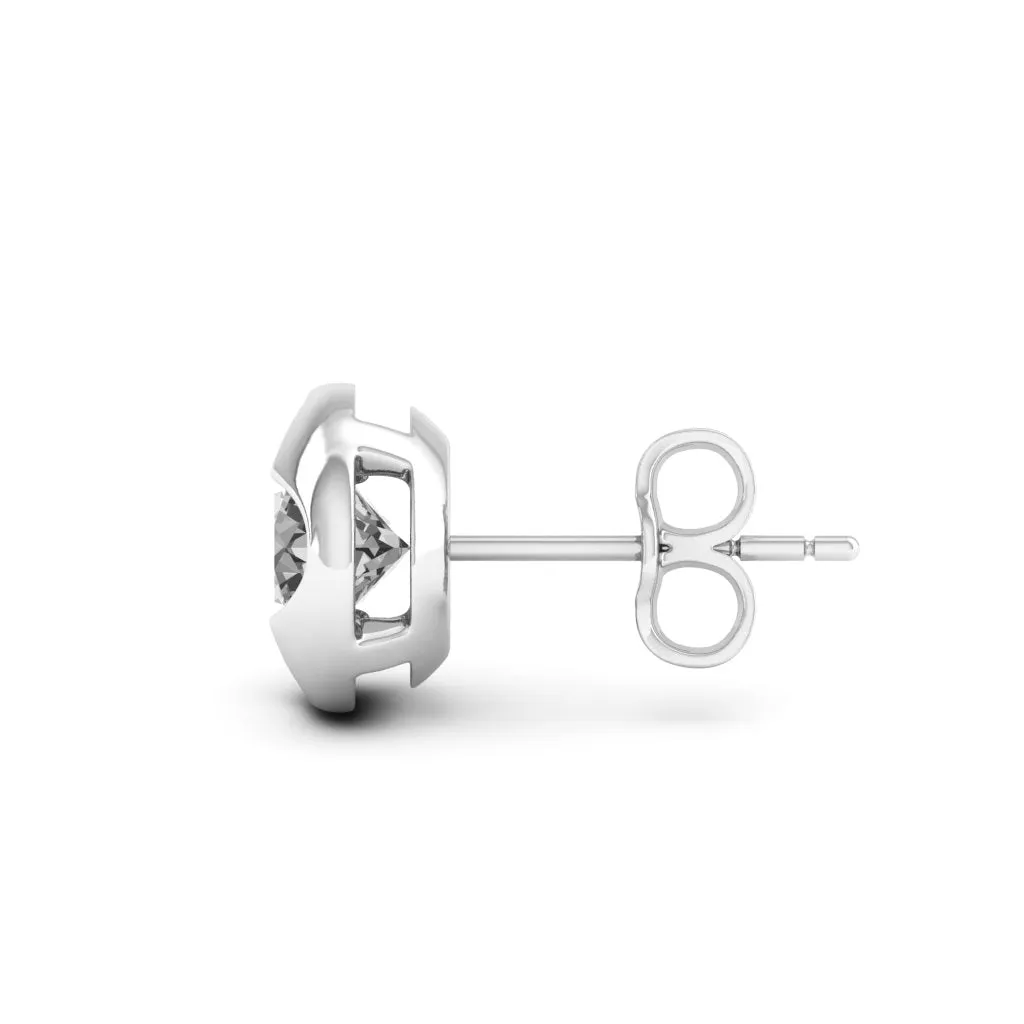 1.00 d.e.w cts 5mm Round Cindy Moissanite Stud Earrings