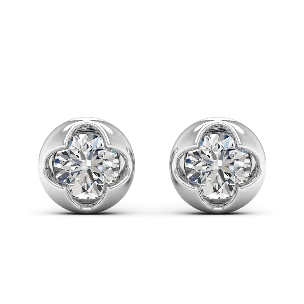 1.00 d.e.w cts 5mm Round Cindy Moissanite Stud Earrings