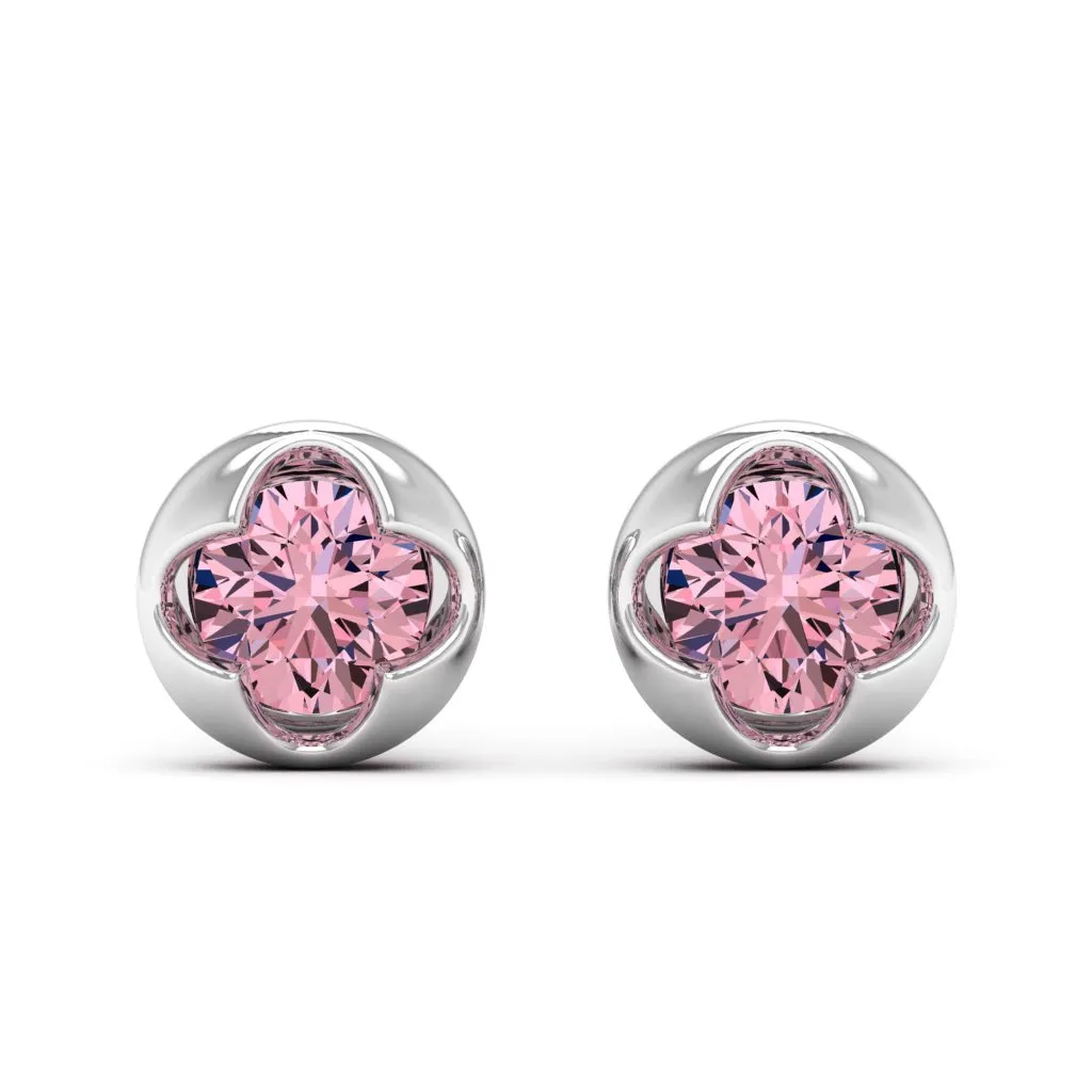 1.00 d.e.w cts 5mm Round Cindy Moissanite Stud Earrings