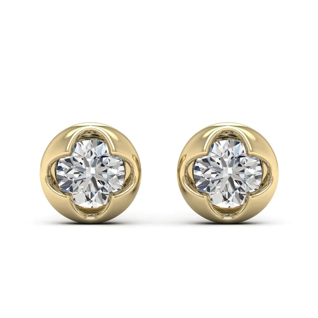 1.00 d.e.w cts 5mm Round Cindy Moissanite Stud Earrings