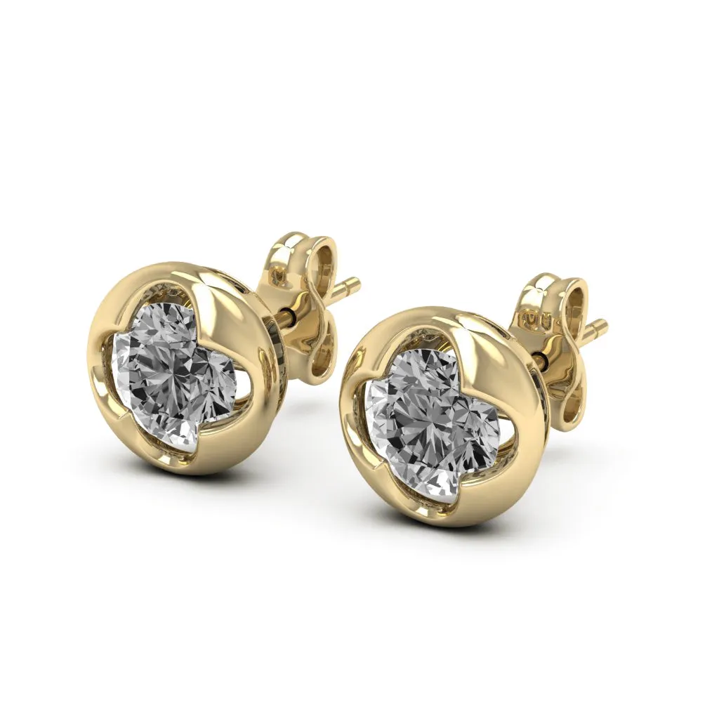 1.00 d.e.w cts 5mm Round Cindy Moissanite Stud Earrings