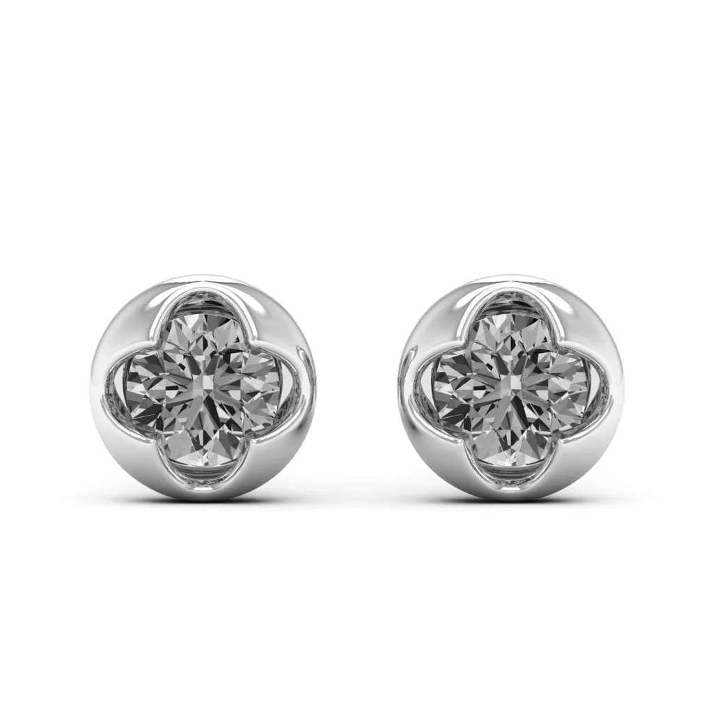 1.00 d.e.w cts 5mm Round Cindy Moissanite Stud Earrings