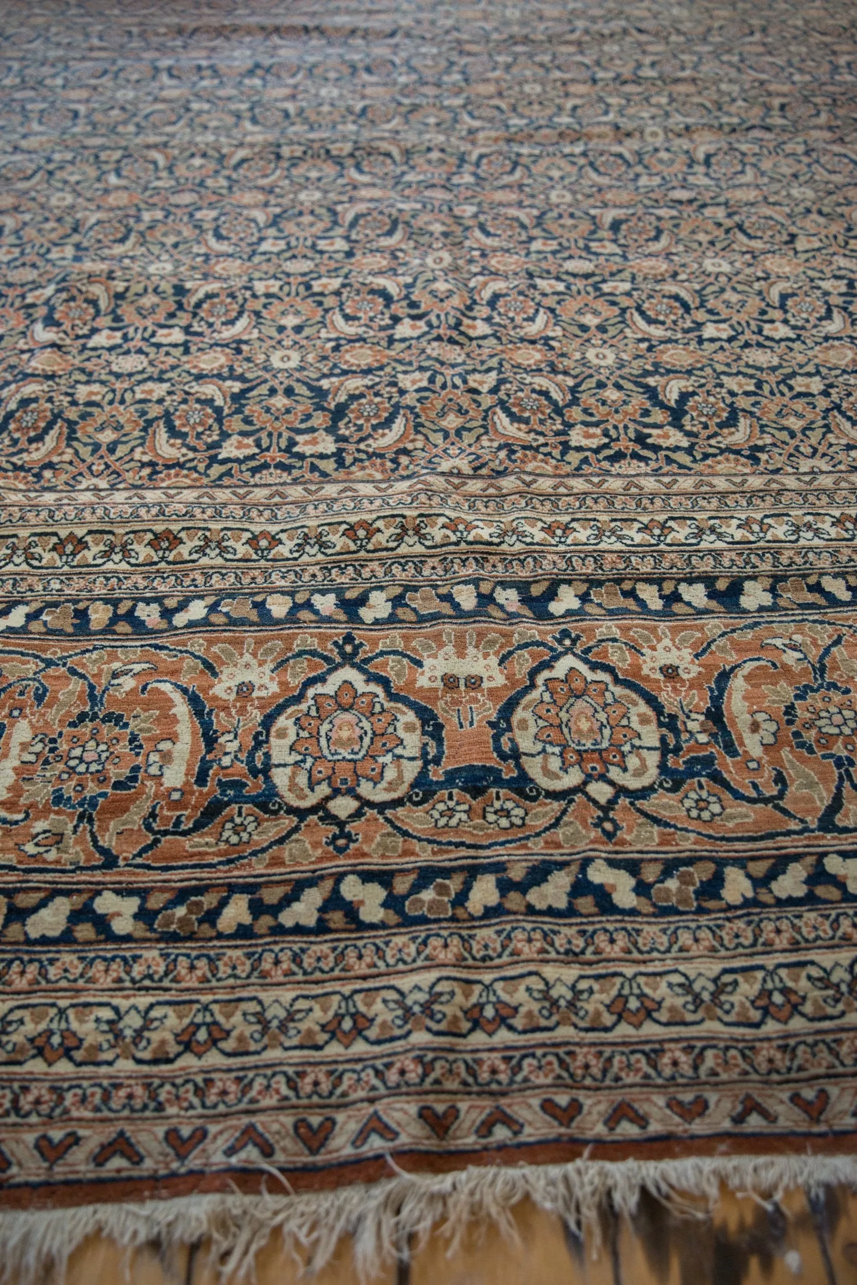 12x18.5 Vintage Tabriz Carpet