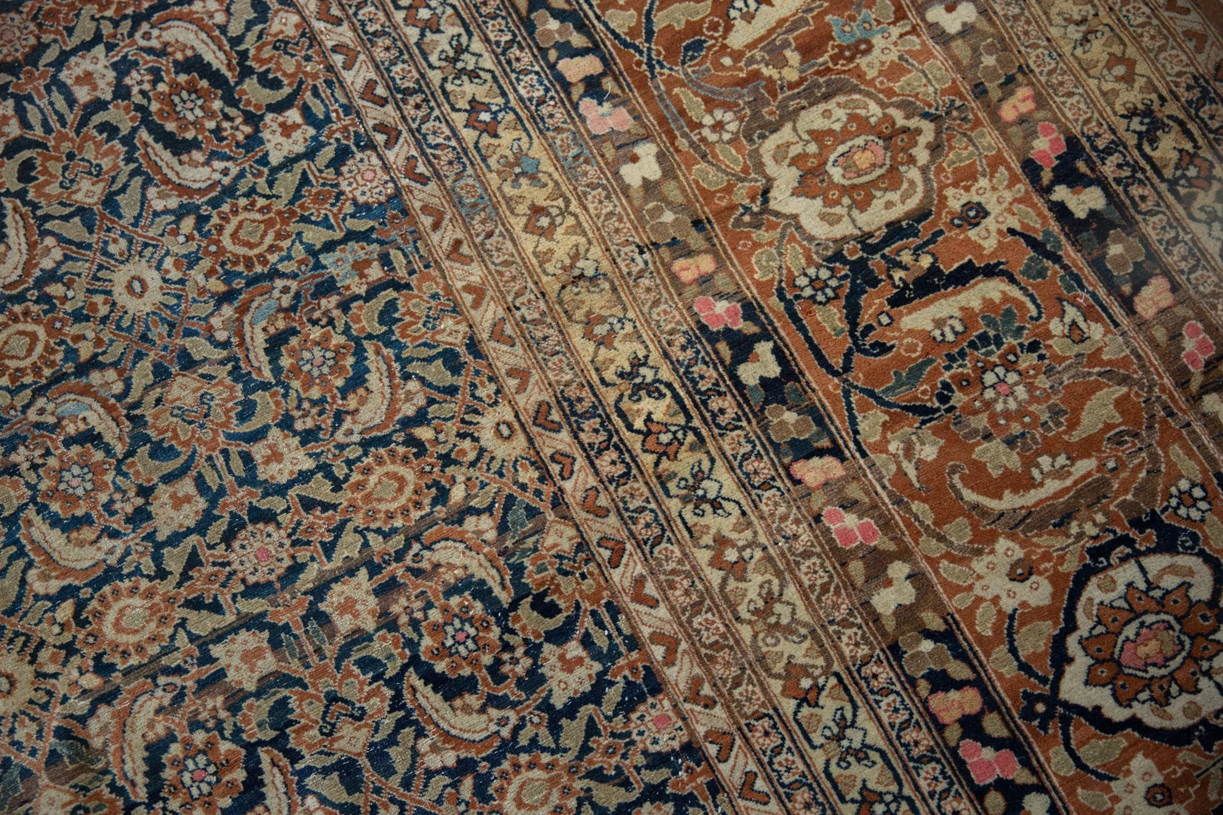 12x18.5 Vintage Tabriz Carpet