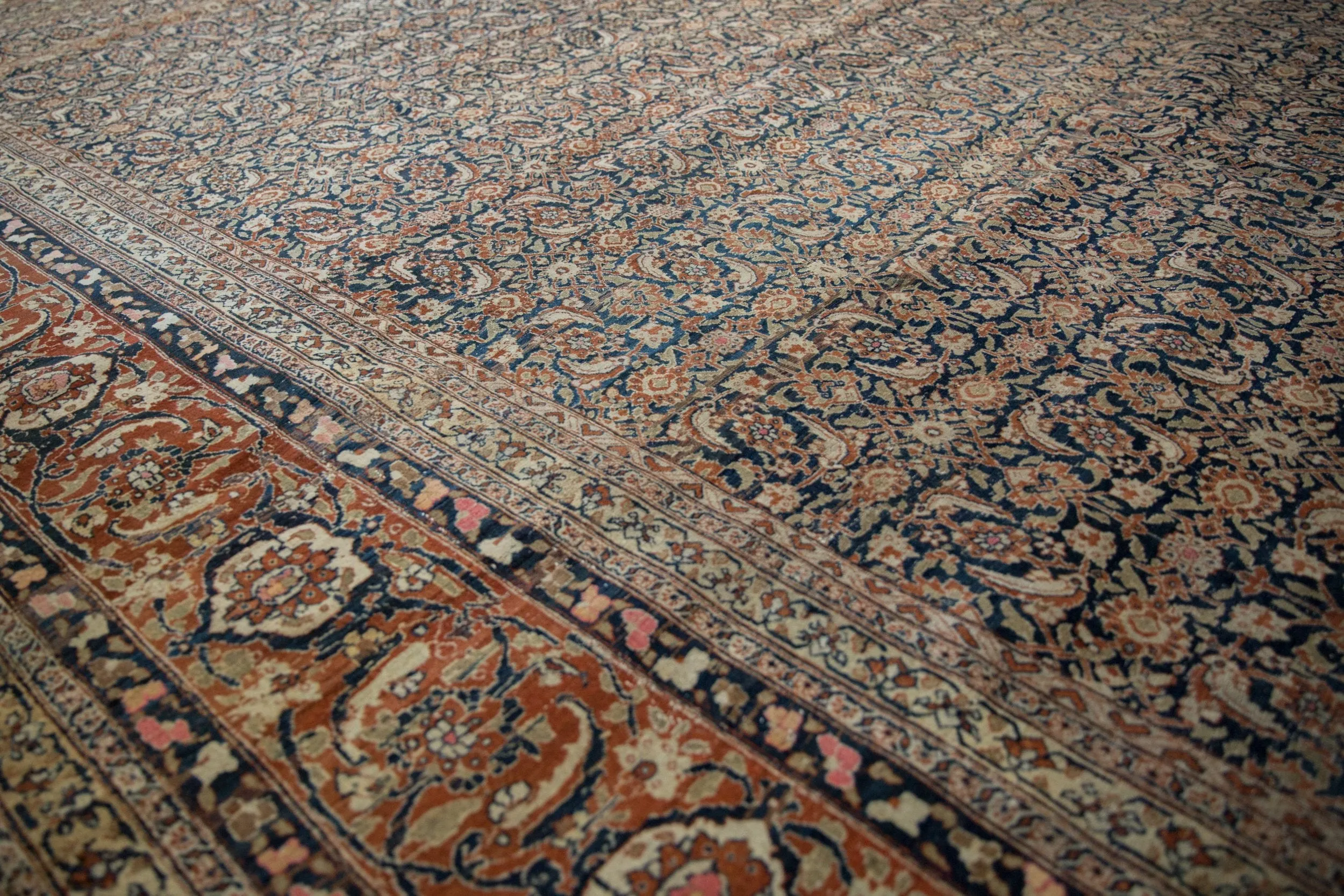 12x18.5 Vintage Tabriz Carpet