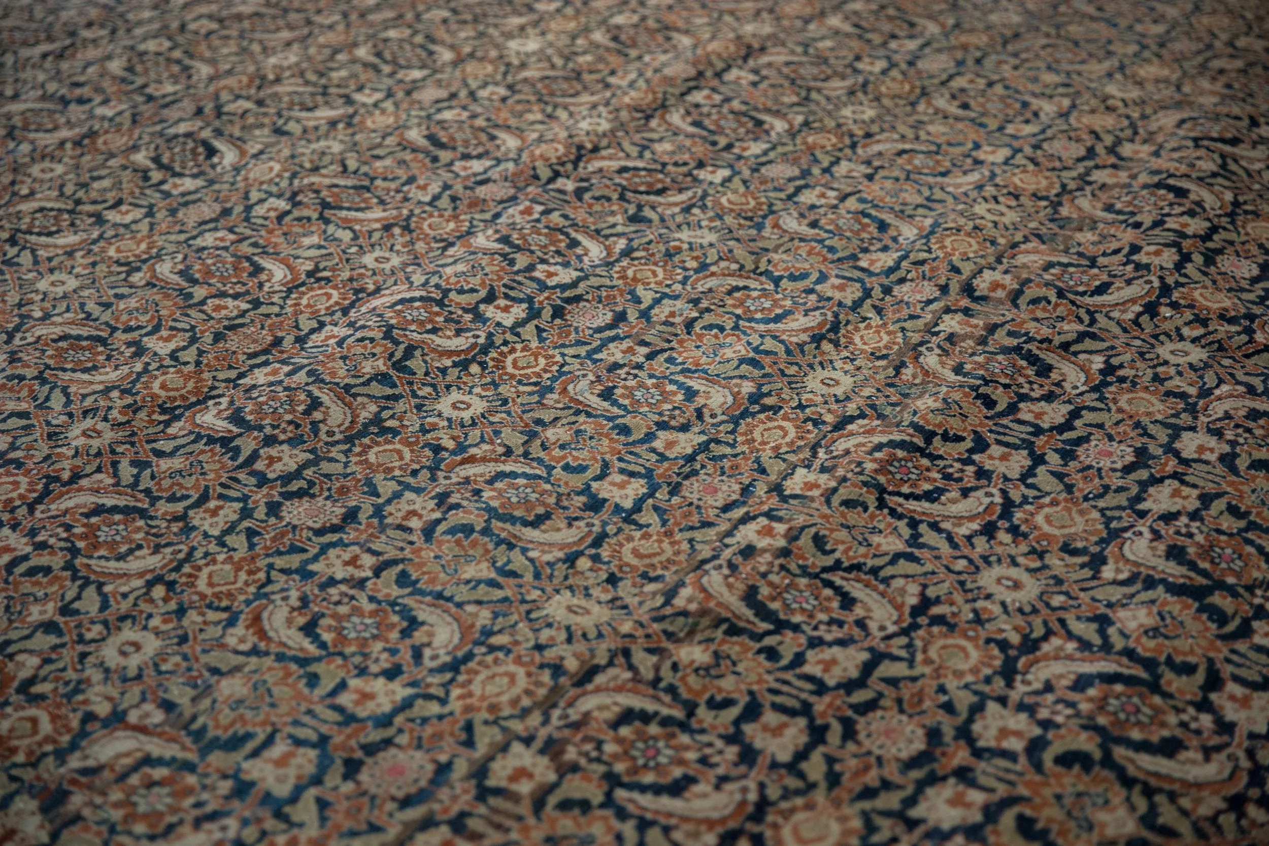 12x18.5 Vintage Tabriz Carpet