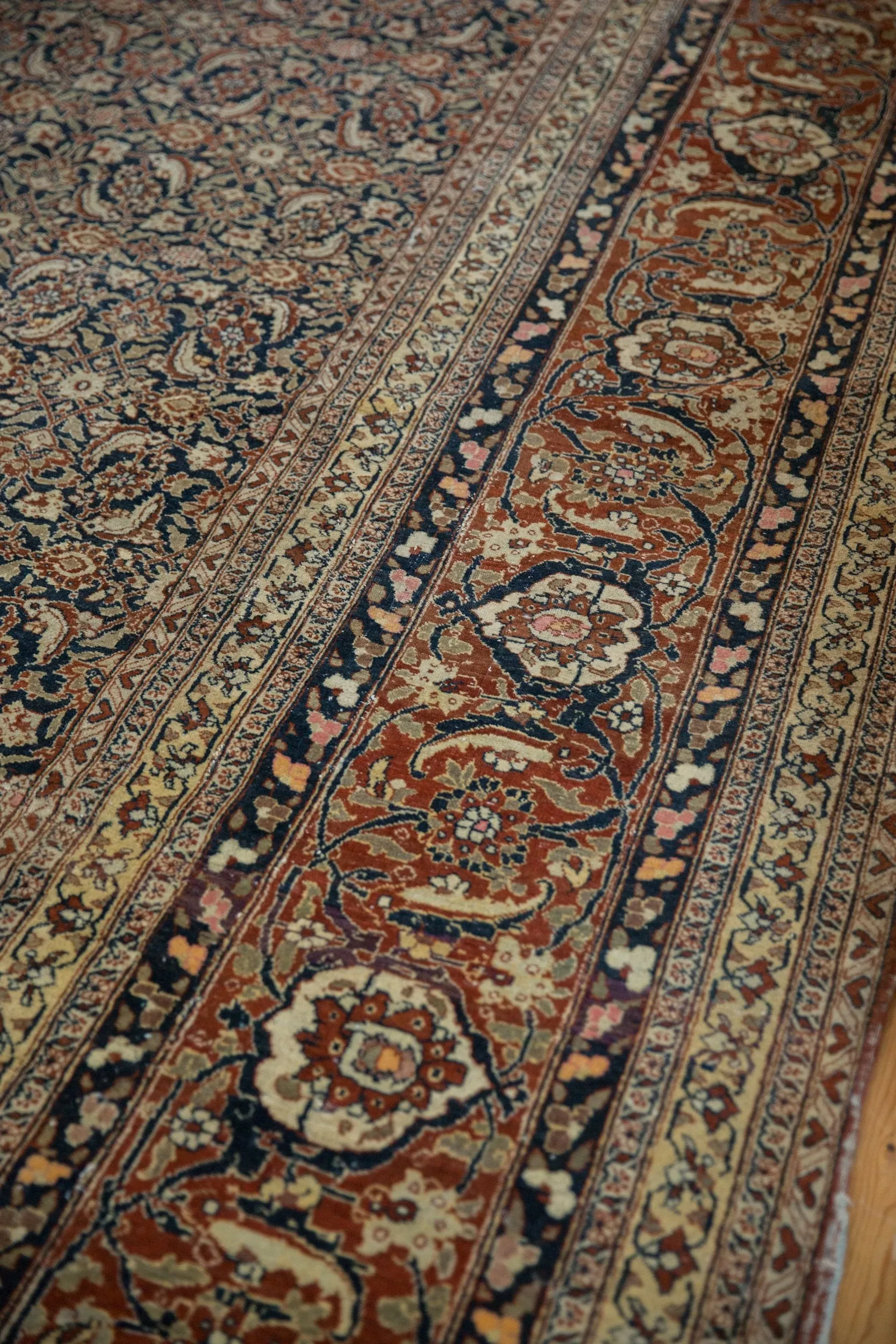 12x18.5 Vintage Tabriz Carpet