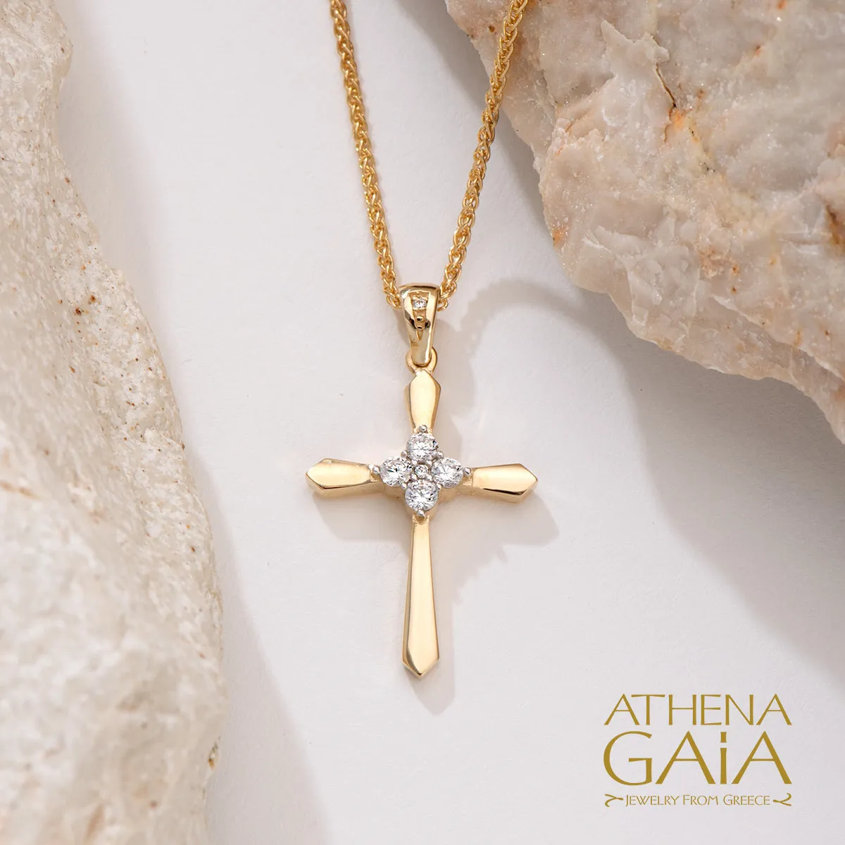 14k Gold Expanding Latin Cross