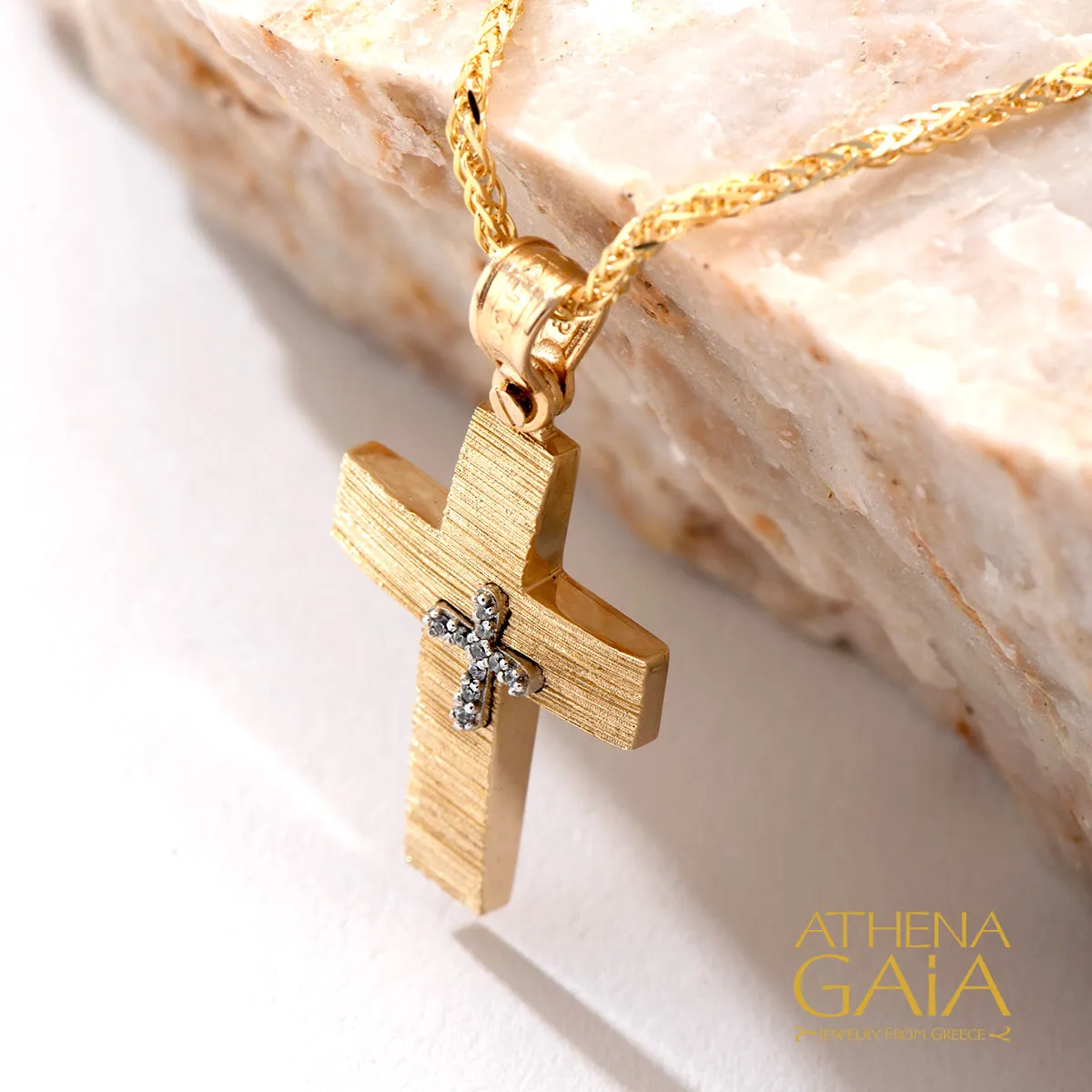 14k Gold Latin Cross in Cross