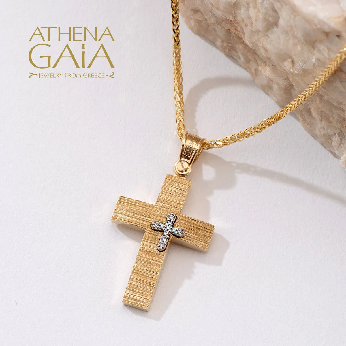 14k Gold Latin Cross in Cross