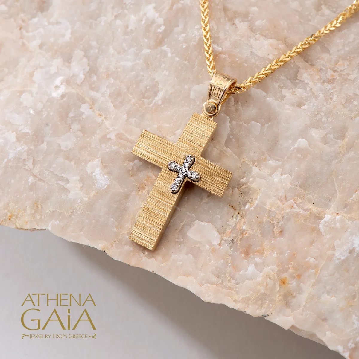 14k Gold Latin Cross in Cross