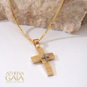 14k Gold Latin Cross in Cross