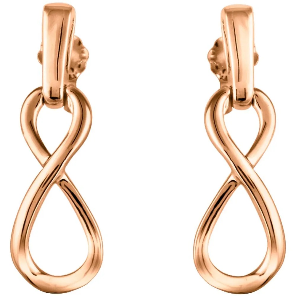 14k Rose Gold Infinity-Inspired Dangle Earrings