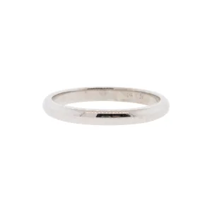14K White Gold Half Round Band