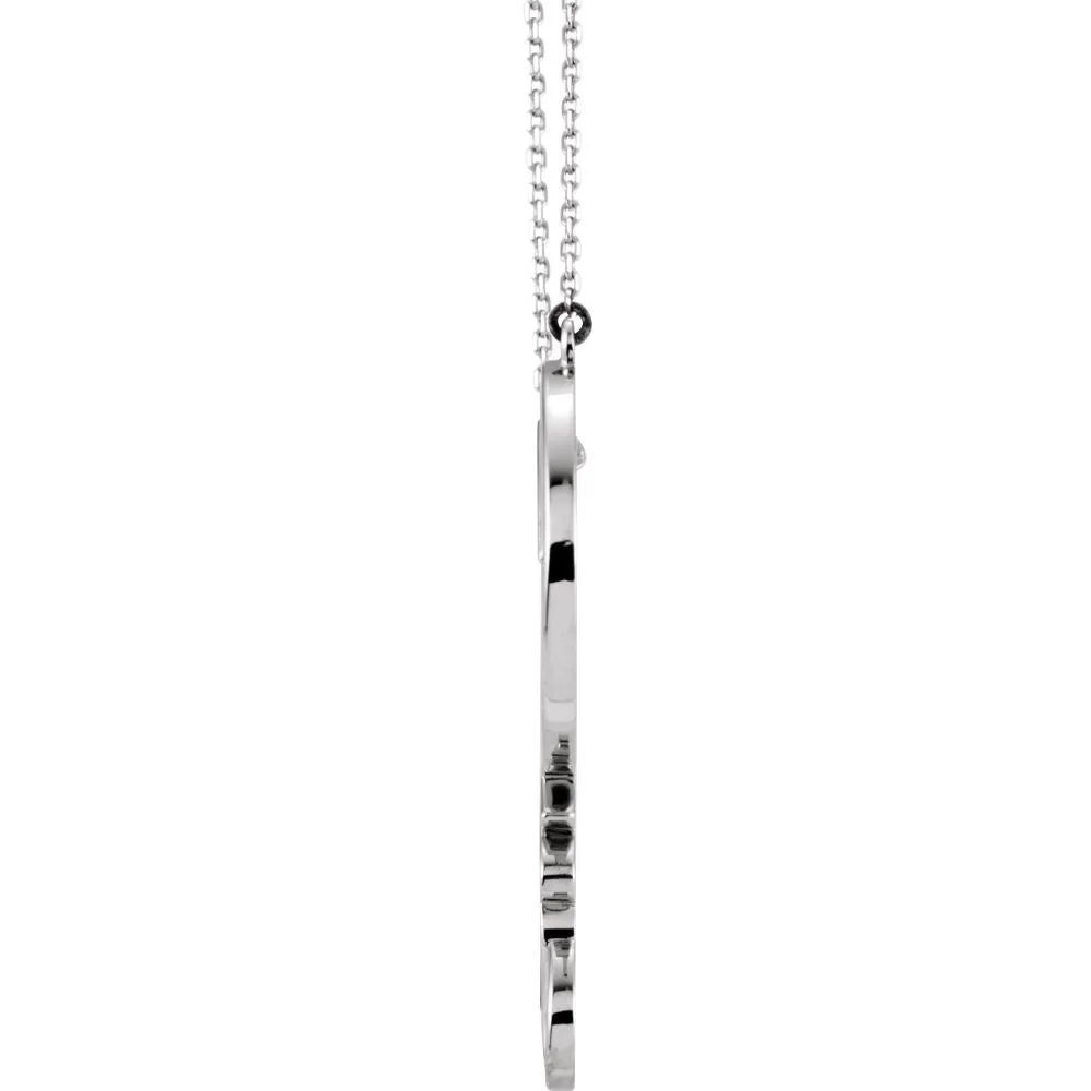 14k White Gold "Love" Heart Infinity-Inspired 18" Necklace