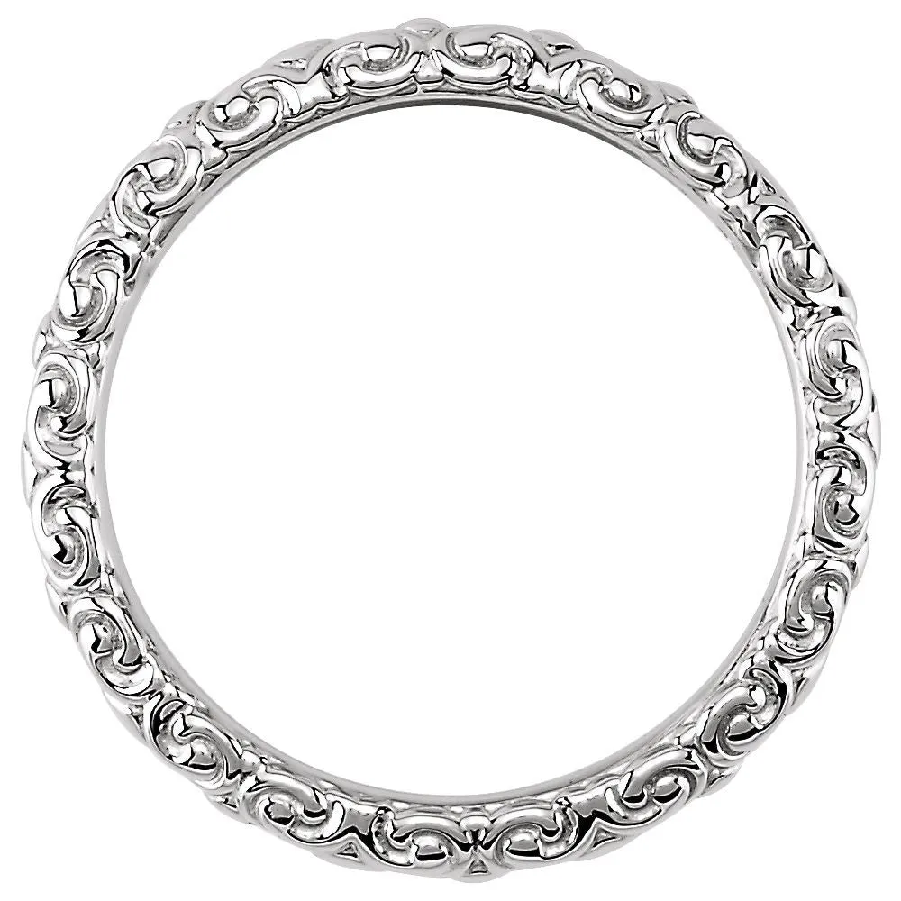14k White Gold Sculptural-Inspired Band Size 6