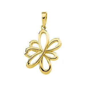 14k Yellow Gold Floral-Inspired Pendant