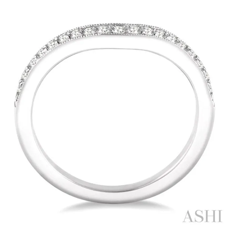 1/5 Ctw Round Cut Diamond Wedding Band in 14K White Gold