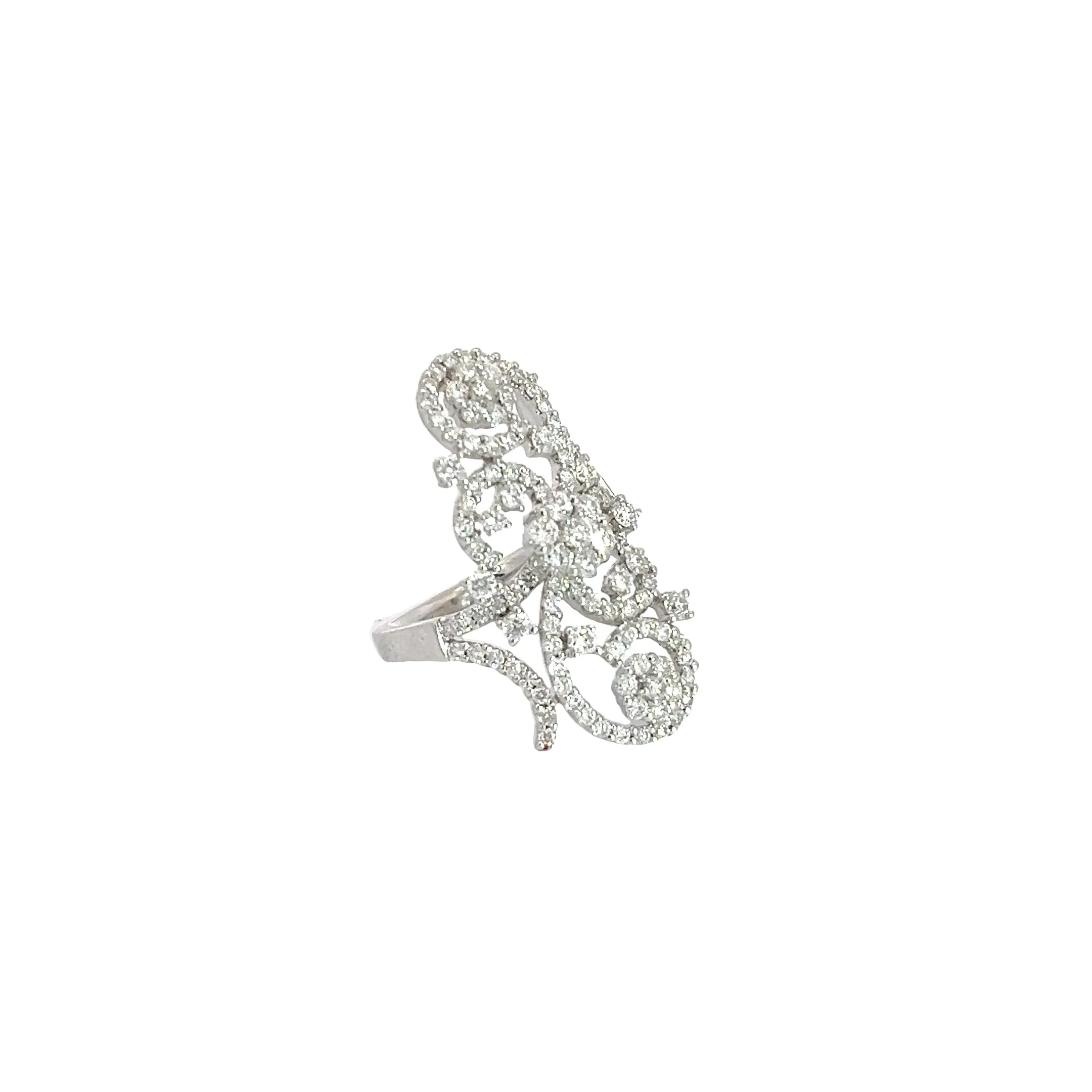 18k White Gold Vintage 1.15ct F VS2 Round Diamond Ring