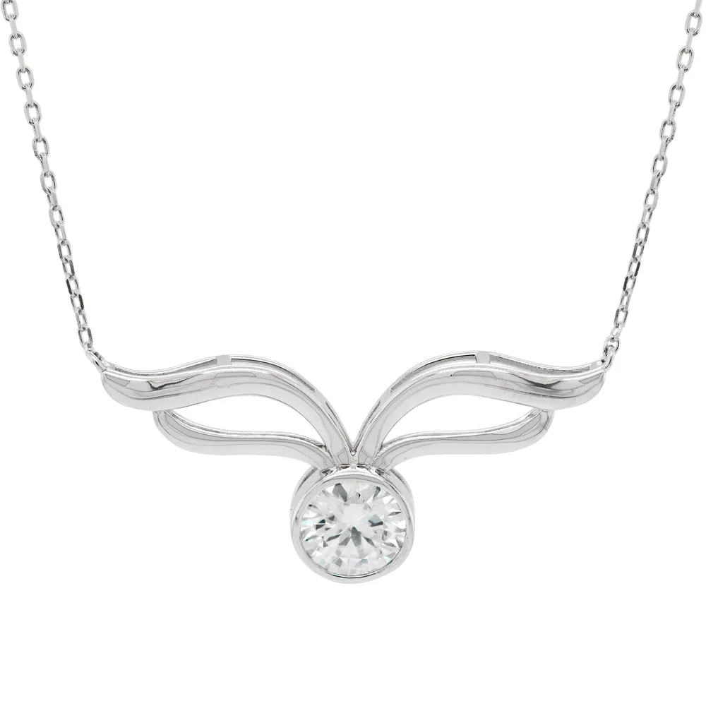 2.00 d.e.w cts 8 mm Round Moissanite Necklace