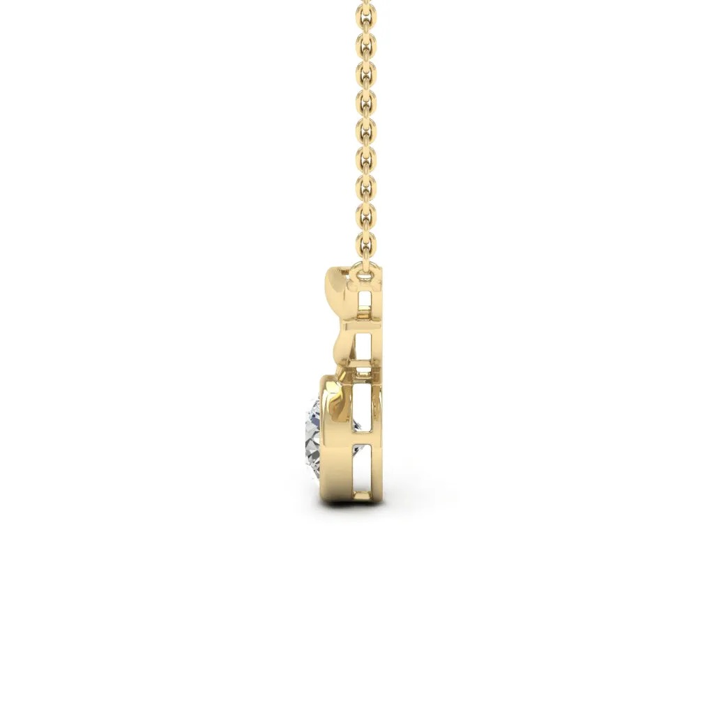2.00 d.e.w cts 8 mm Round Moissanite Necklace