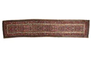2.5x13.5 Antique Serab Rug Runner
