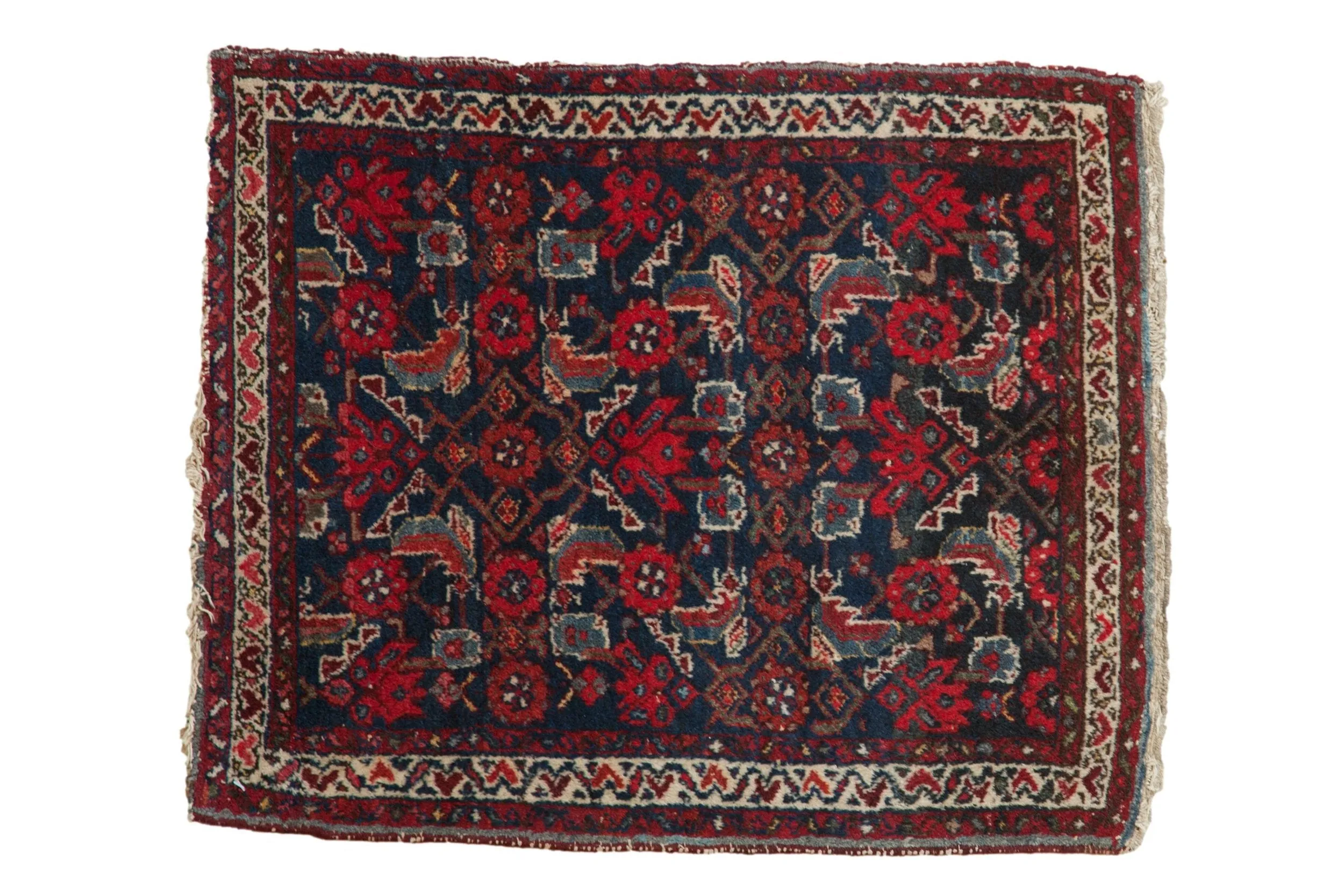 2x2.5 Vintage Hamadan Square Rug Mat