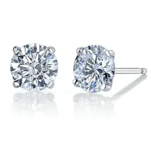 3 Ct Simple Natural Earth Mined Diamond Gold Earrings