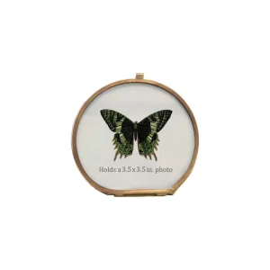 3.5" Brass & Glass Photo Frame