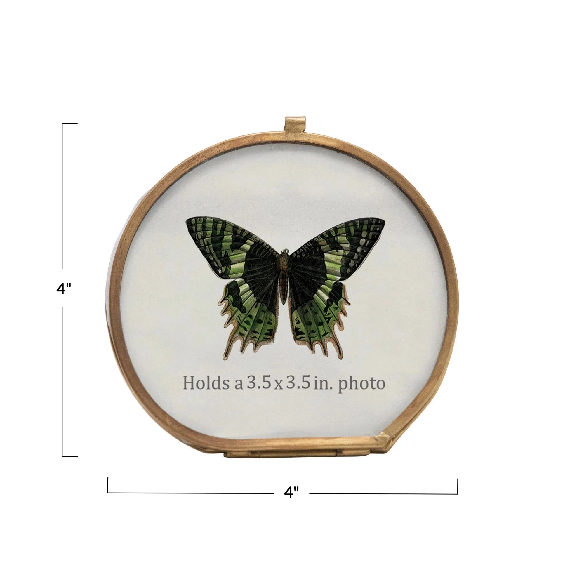 3.5" Brass & Glass Photo Frame