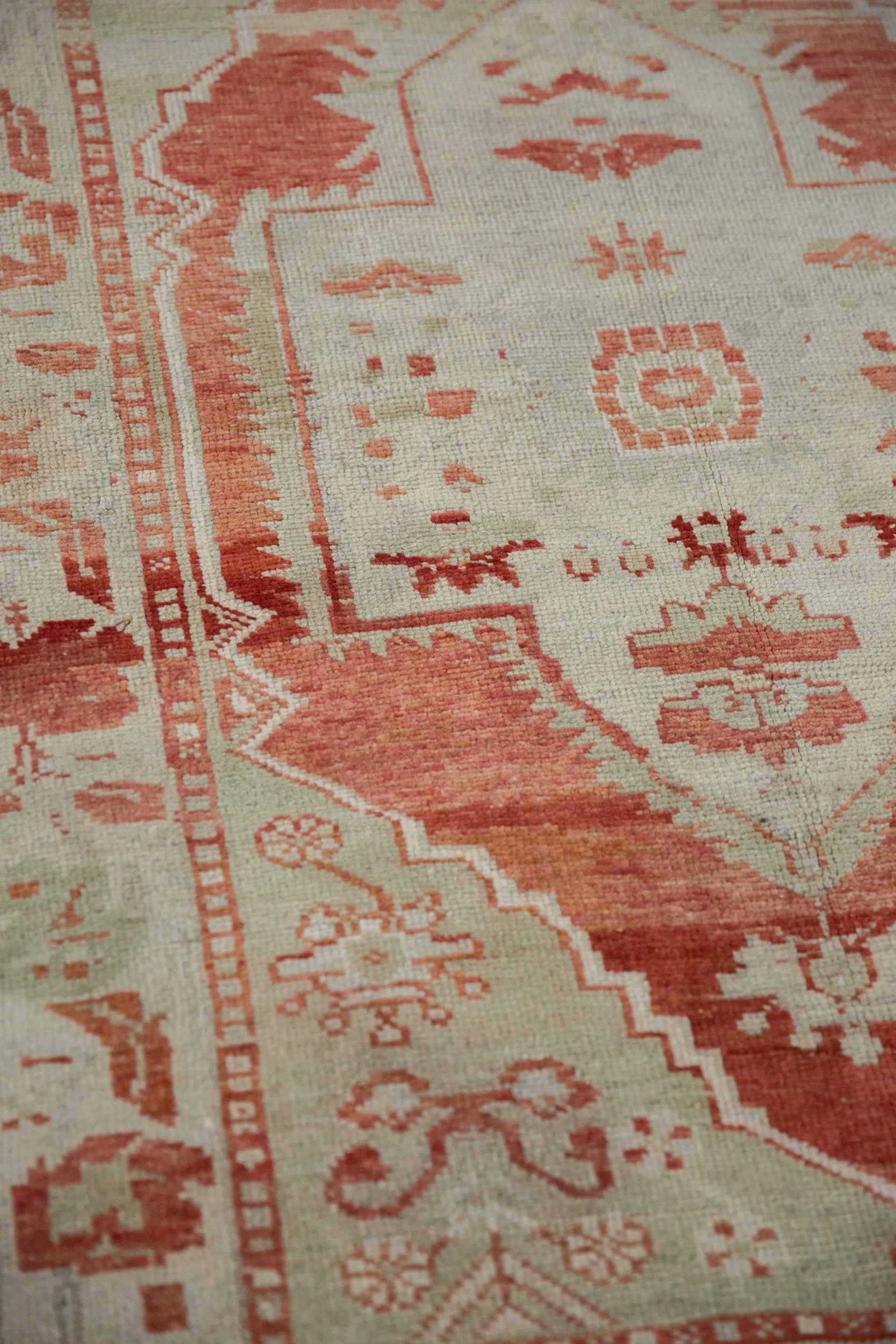 3.5x4.5 Vintage Distressed Oushak Square Rug