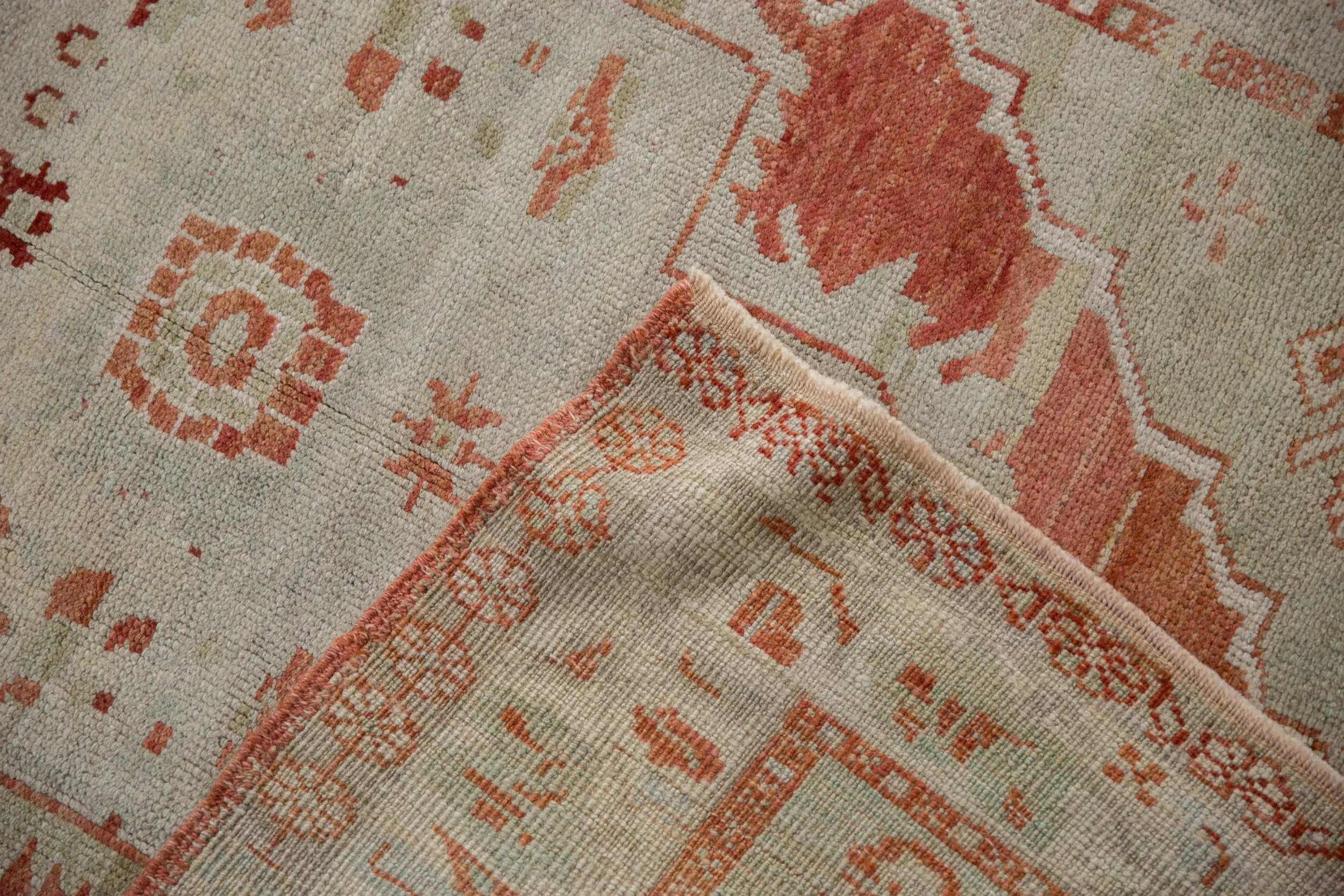 3.5x4.5 Vintage Distressed Oushak Square Rug