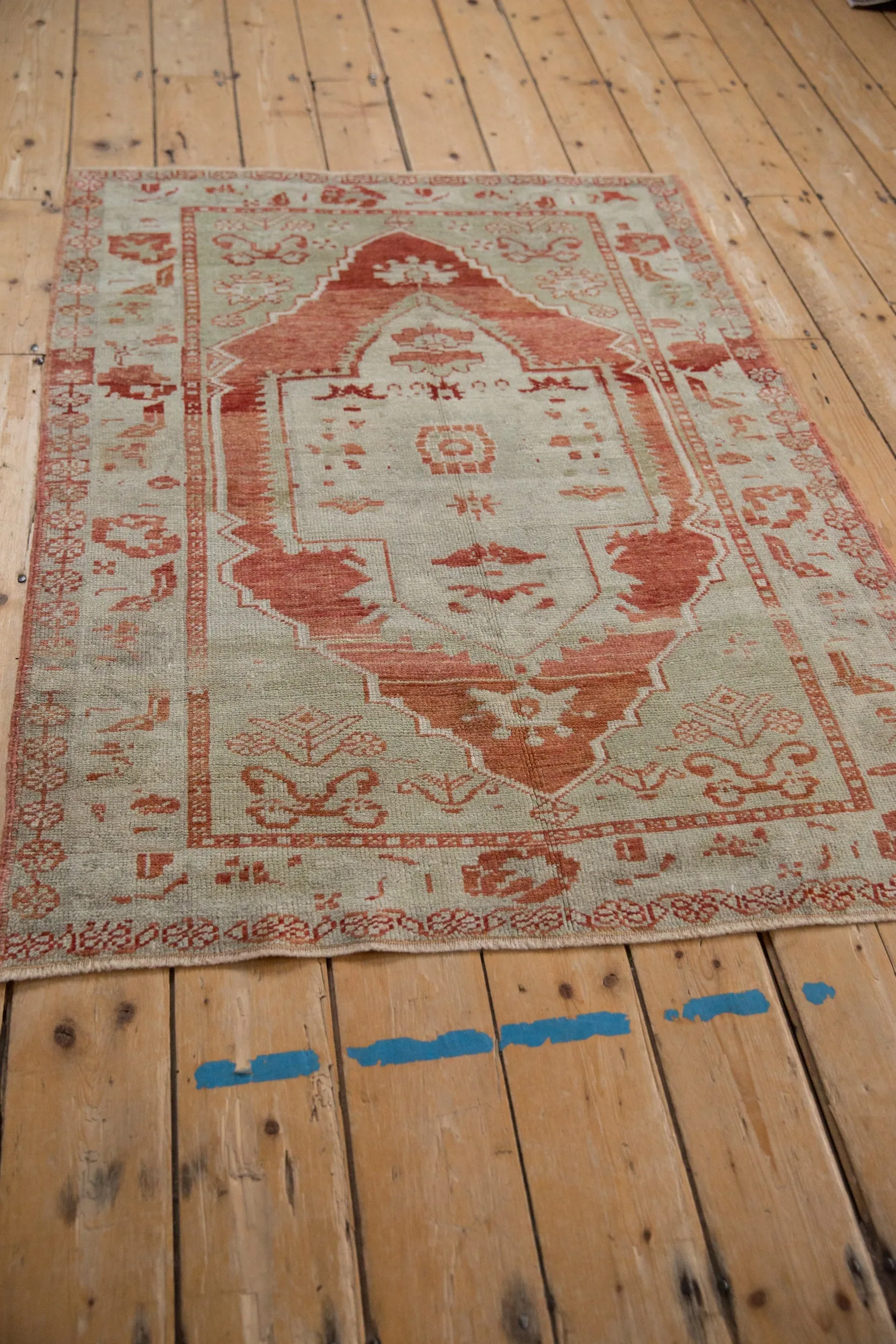 3.5x4.5 Vintage Distressed Oushak Square Rug