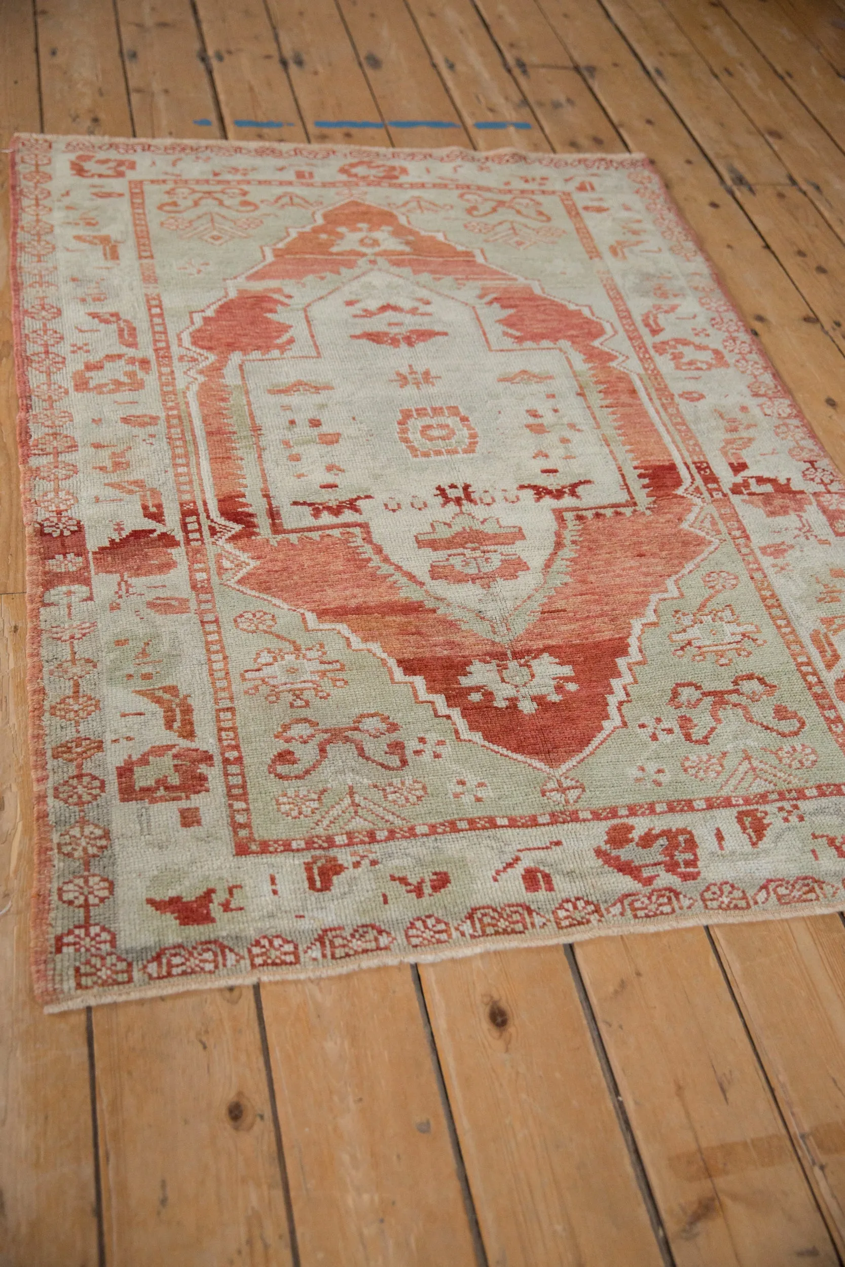 3.5x4.5 Vintage Distressed Oushak Square Rug
