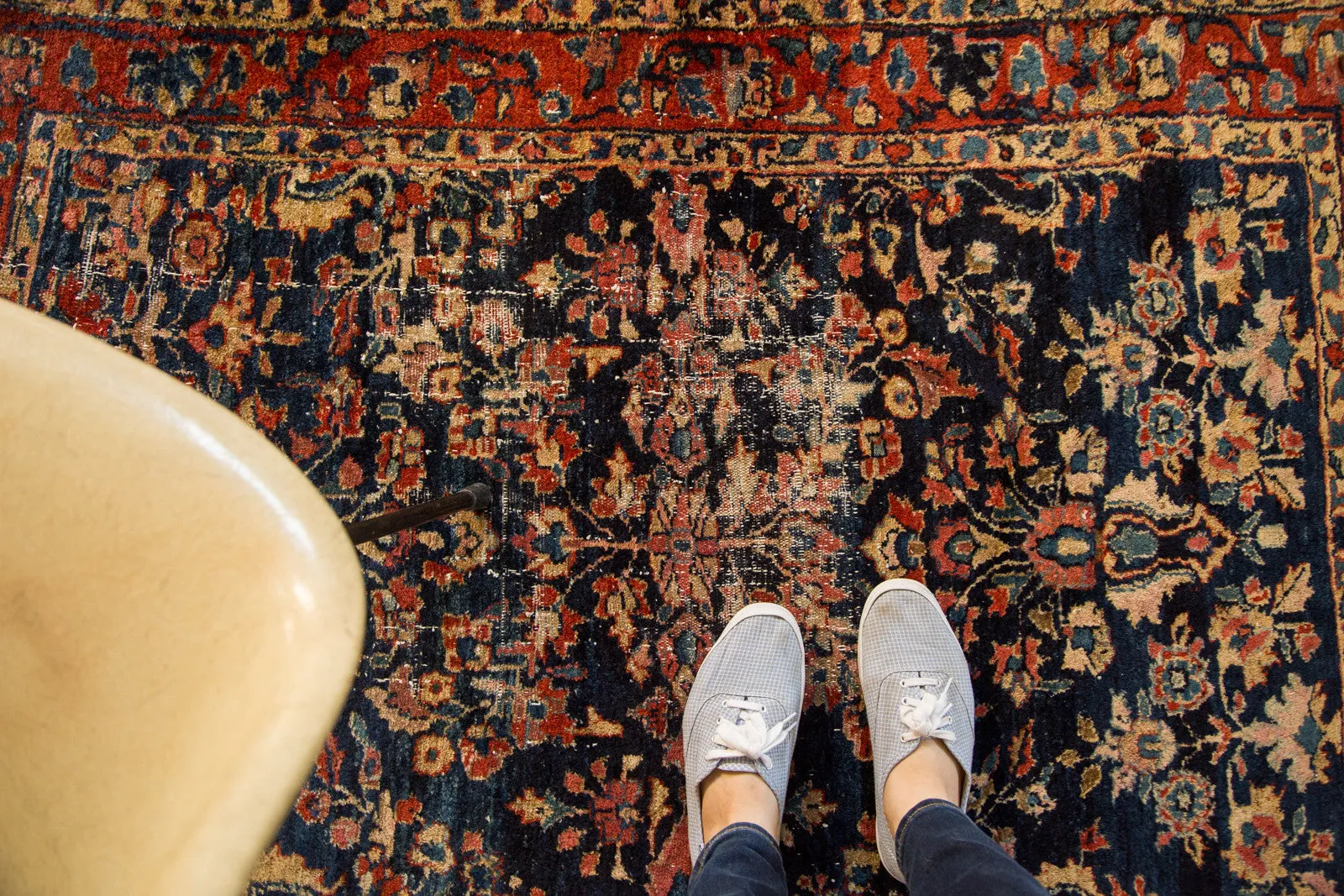 3.5x5 Vintage Distressed Fine Bibikabad Rug