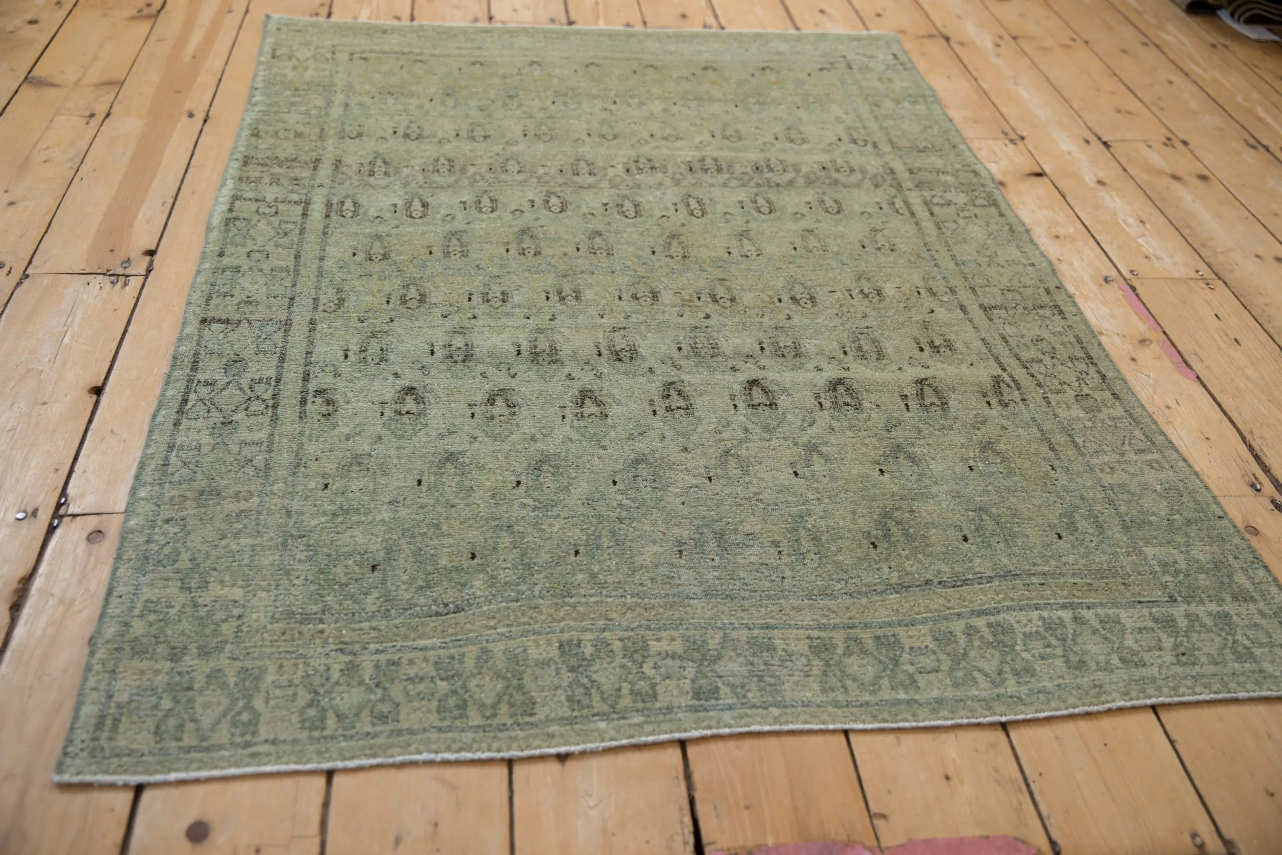 3.5x5 Vintage Distressed Overdyed Senneh Rug