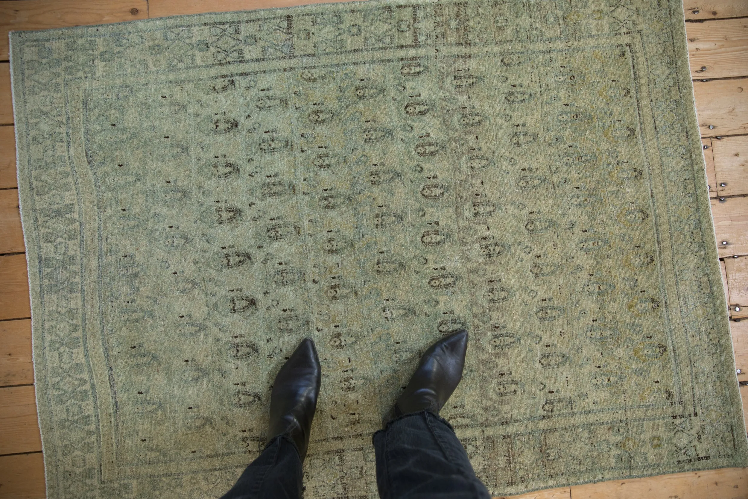 3.5x5 Vintage Distressed Overdyed Senneh Rug
