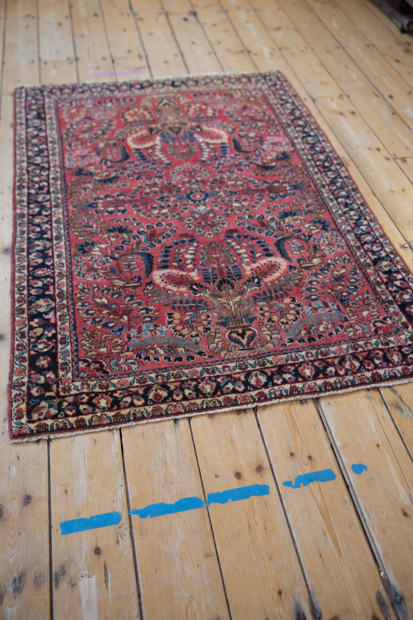 3.5x5 Vintage Sarouk Rug