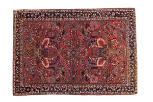 3.5x5 Vintage Sarouk Rug