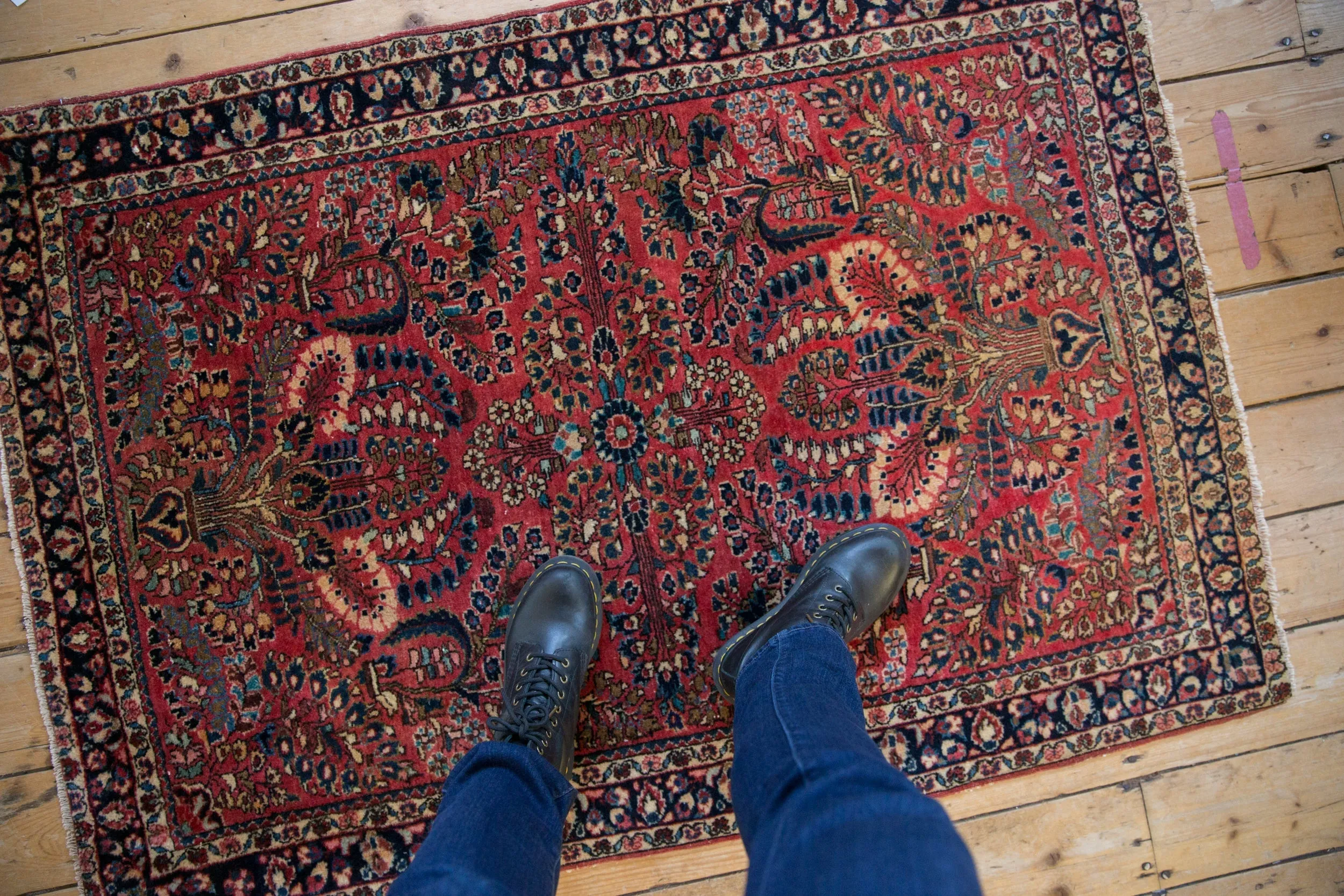 3.5x5 Vintage Sarouk Rug