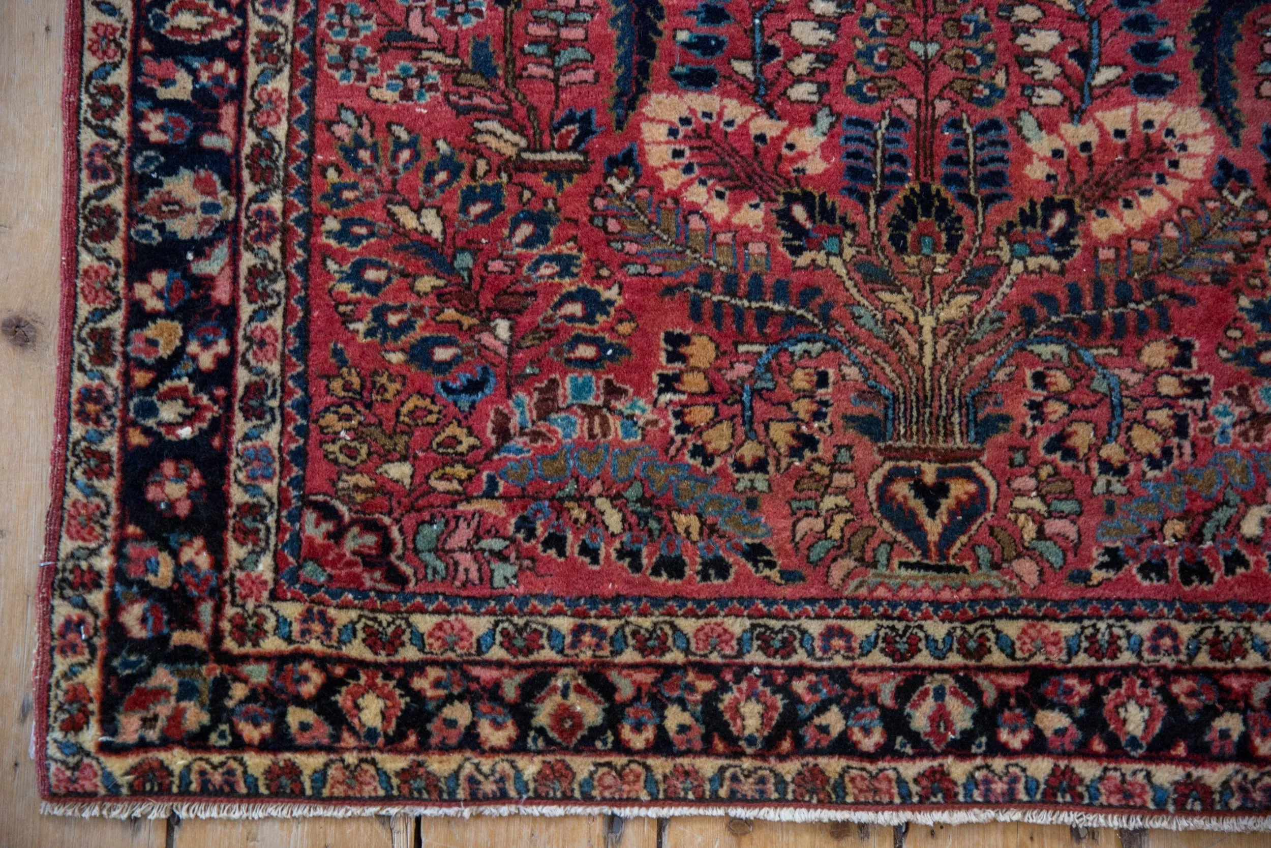 3.5x5 Vintage Sarouk Rug