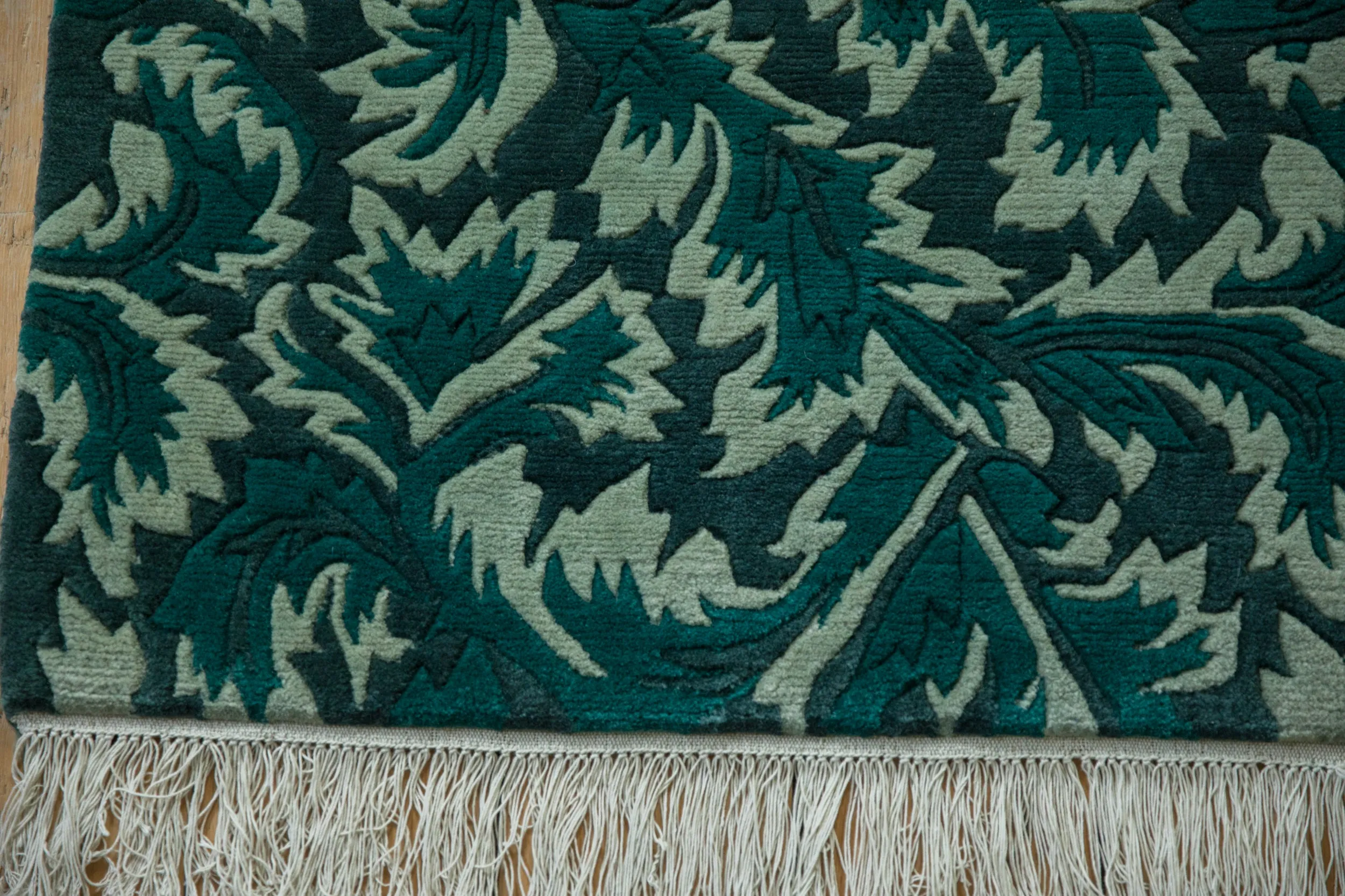3x7.5 Vintage Contemporary Indian William Morris Design Rug Runner