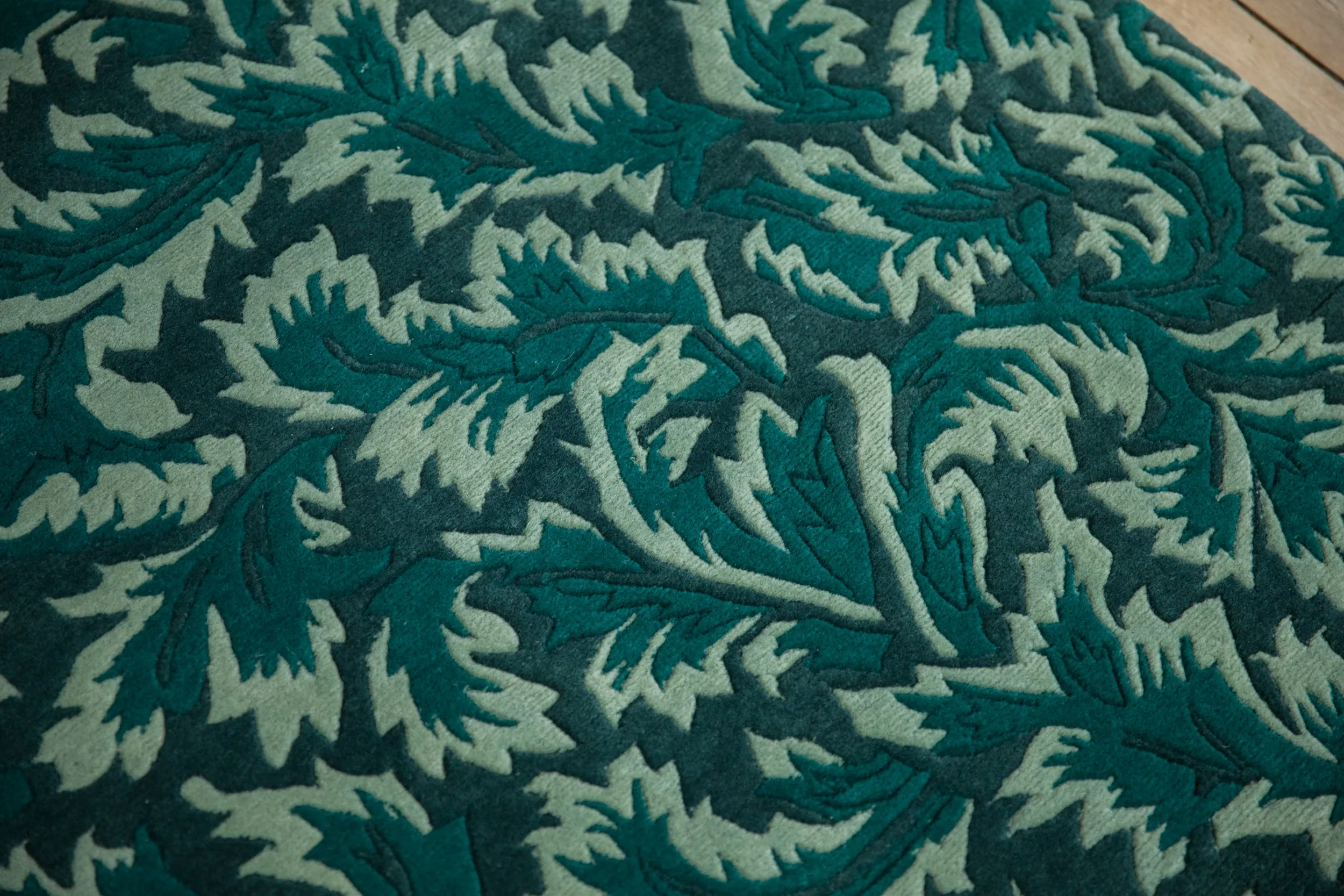 3x7.5 Vintage Contemporary Indian William Morris Design Rug Runner