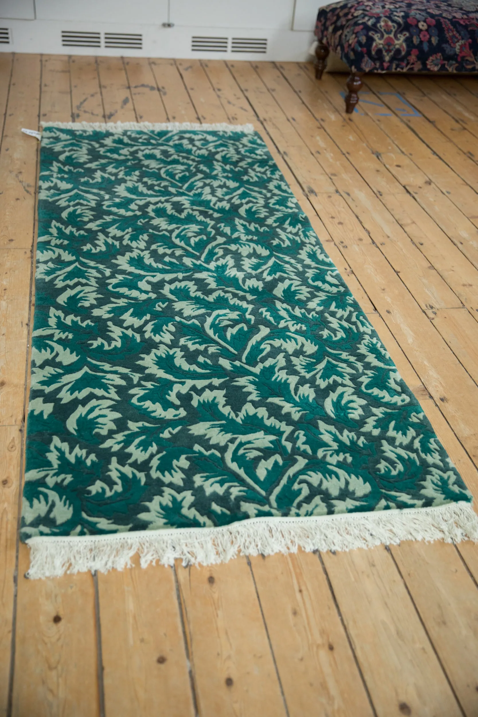 3x7.5 Vintage Contemporary Indian William Morris Design Rug Runner