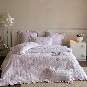 4PCS Pink Milk Velvet Winter Bedding Set