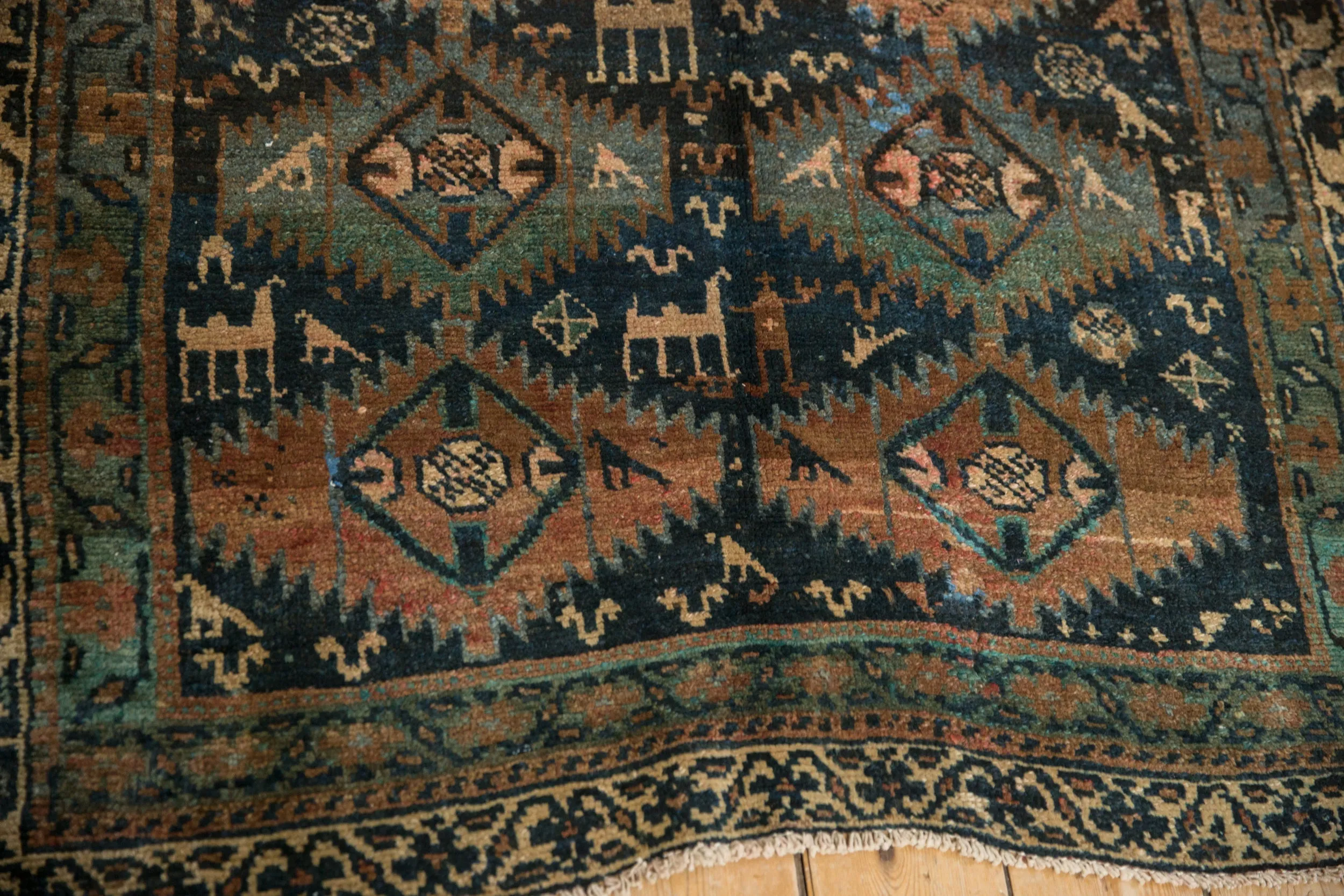 4x10.5 Vintage Distressed Kurd Rug Runner